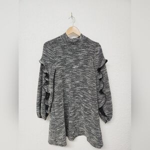 BCBGeneration women's dress, size small, black & white, midi, ruffles, fall